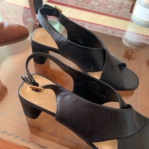 Brand new black heeled mules